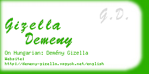 gizella demeny business card