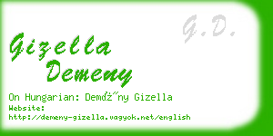 gizella demeny business card